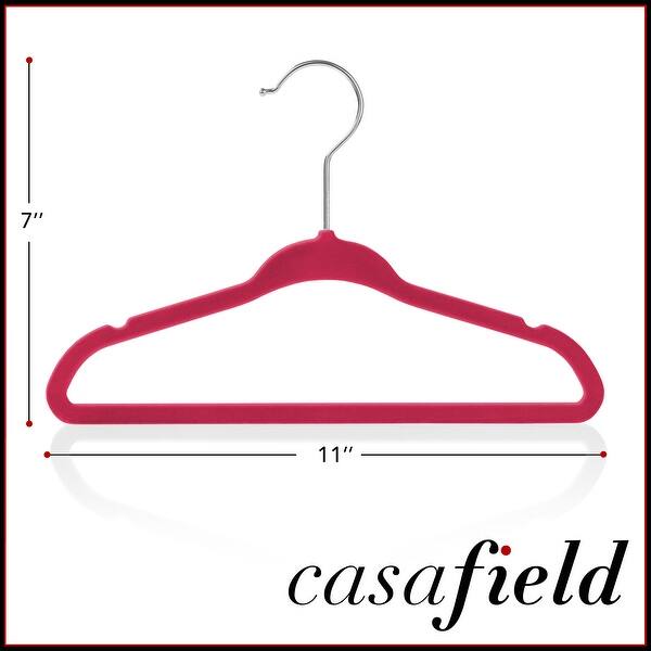 dimension image slide 5 of 9, 50 Velvet 11" Baby Hangers by Casafield