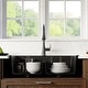 preview thumbnail 4 of 9, Karran 33" Top Mount Double Bowl 50/50 Quartz Kitchen Sink in Black with Faucet in Gunmetal Grey