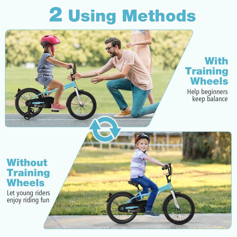 Costway 12"/14"/16"/18" Kids Bike for 3-4 Years Old Boys & Girls with