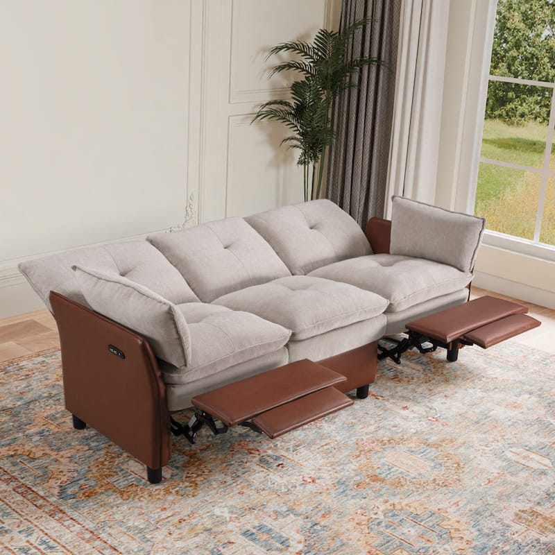 3 Seater Modern Soft Upholstered Power Reclining Sofa for Living Room