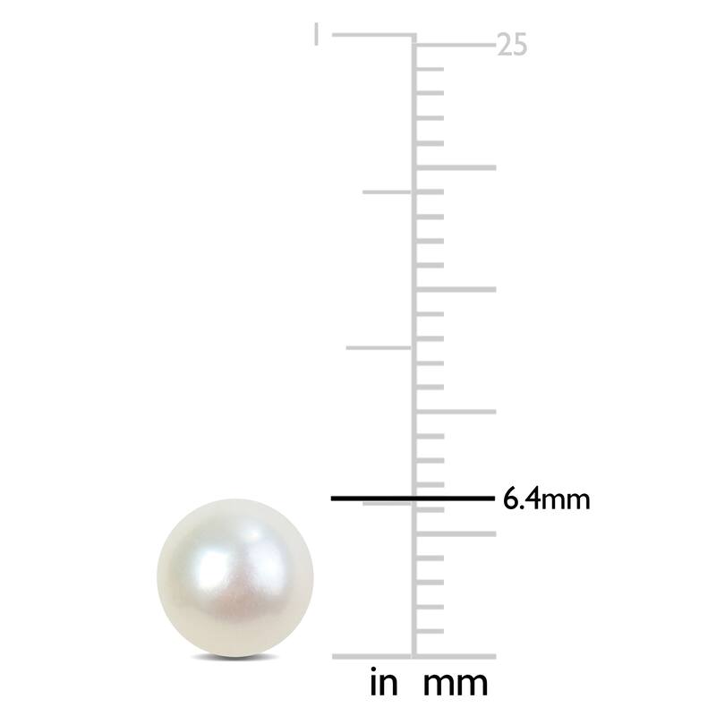 Miadora 6-6.5mm Cultured Freshwater Pearl Stud Earrings in Yellow Plated Sterling Silver