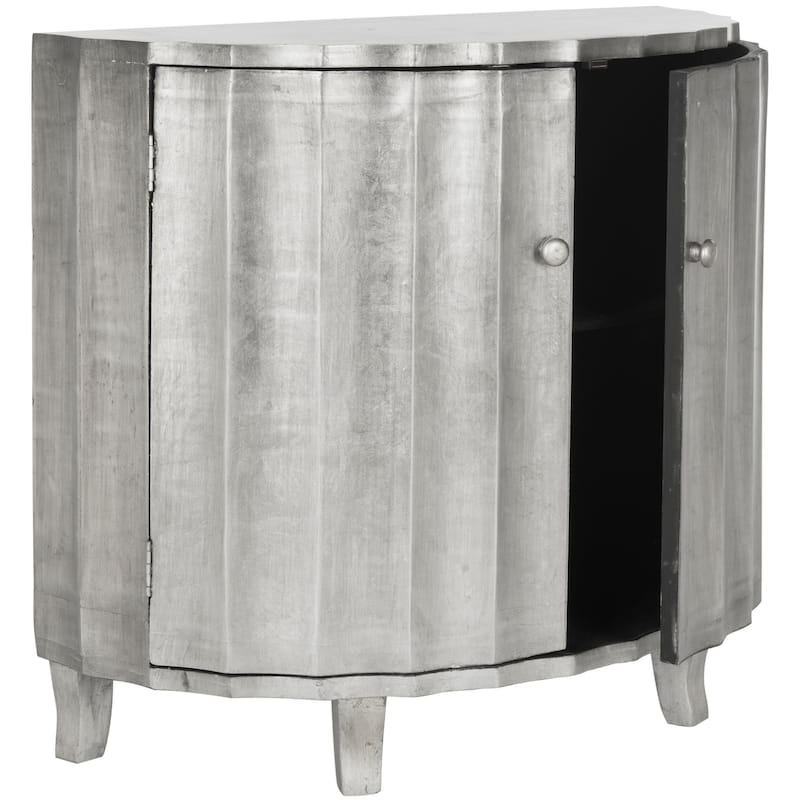 SAFAVIEH Katy Demilune Silver Leaf Cabinet