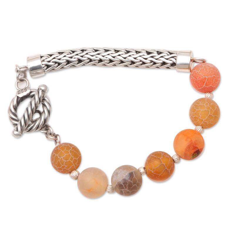 Novica Handmade Sensations Sterling Silver And Agate Bracelet