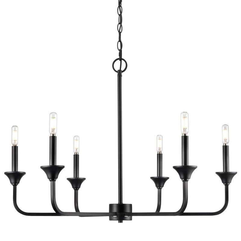 Millennium Lighting 97326 Herring 6 Light 32" Wide Taper Candle Style - Matte Black
