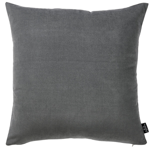 Set Of 2 Black Brushed Twill Decorative Throw Pillow Covers