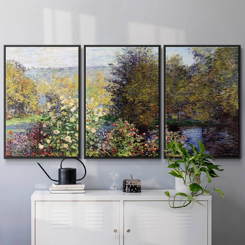 The Corner of the Garden at Montgeron, 1876 - Multi Piece Framed Canvas