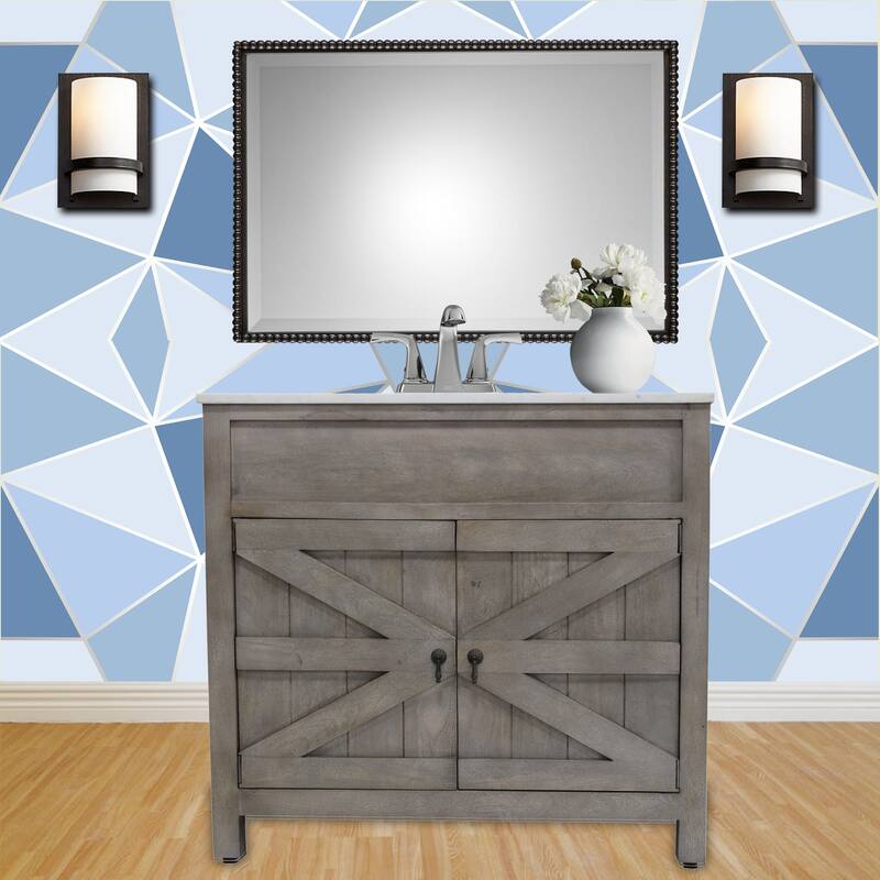 Barn Door Vanity 30 " wide in White Pigment