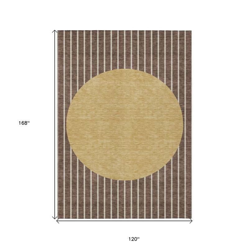 HomeRoots Striped Transitional Rectangle Outdoor Rug
