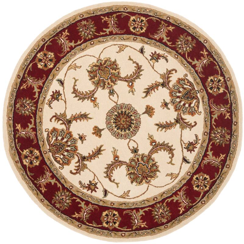 SAFAVIEH Handmade Heritage Block Print Rose Traditional Oriental Wool Rug