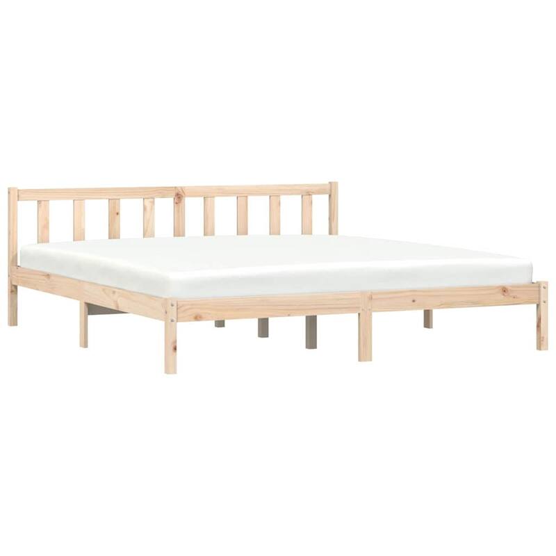 vidaXL Bed Frame Natural in Solid Pine Wood
