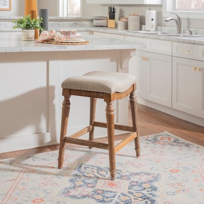 Hayes Big and Tall Backless Rustic Farmhouse Counter Stool