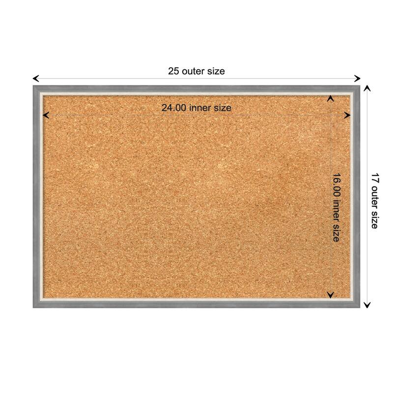 Theo Narrow Wood Framed Natural Corkboard Bulletin Board