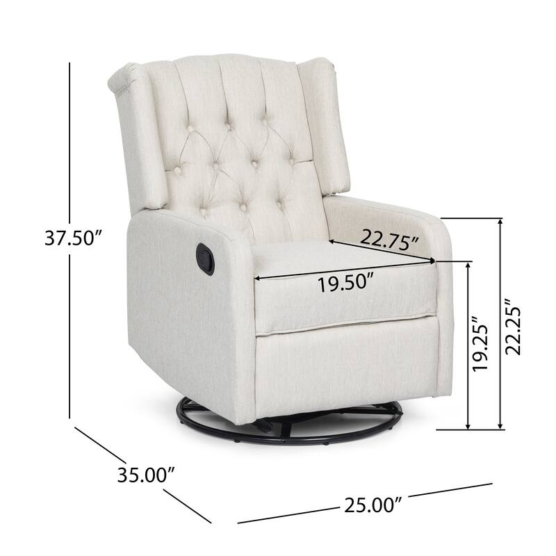 Mohaven Contemporary Tufted Wingback Swivel Recliner by Christopher Knight Home
