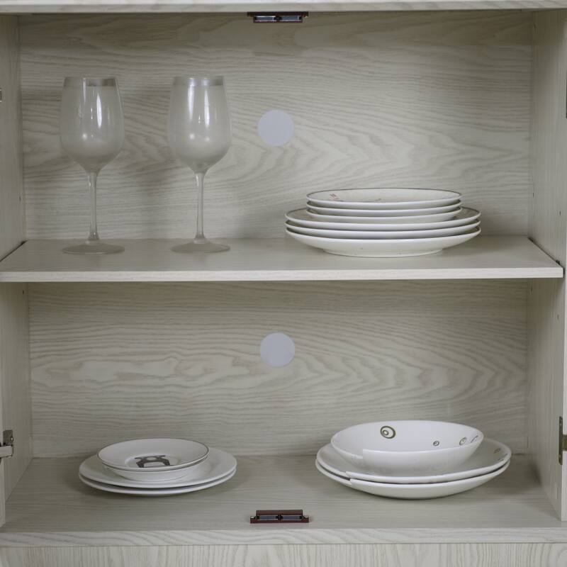 45" W Storage cabinet with 3 mirrored acrylic doors, sideboard with adjustable shelves for living room, dinning room