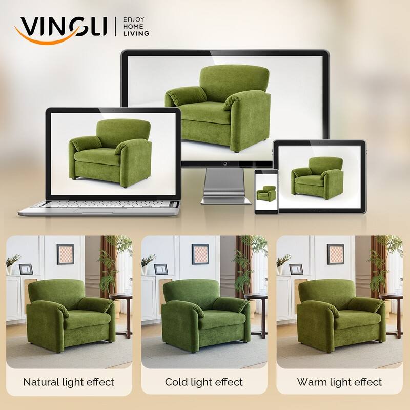 Modern Elephant Ears Armchair Accent Sofa Comfortable Seating for Living Room & Bedroom