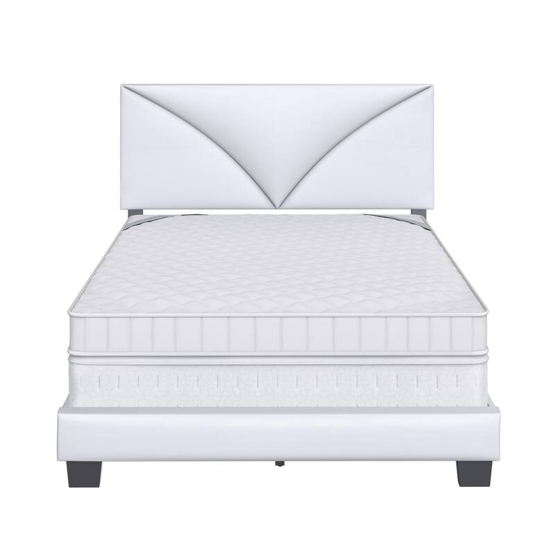 Boyd Sleep Cornerstone Faux Leather Upholstered Platform Bed Frame with Adjustable Headboard