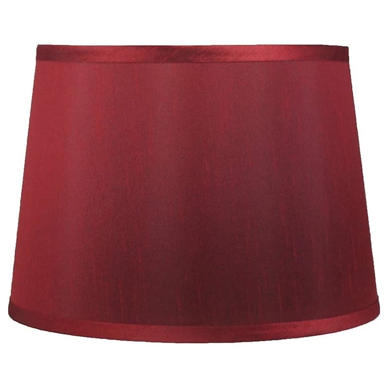 French Drum Lamp Shade, 14" Top, 16" Bottom, 12" Slant - Burgundy