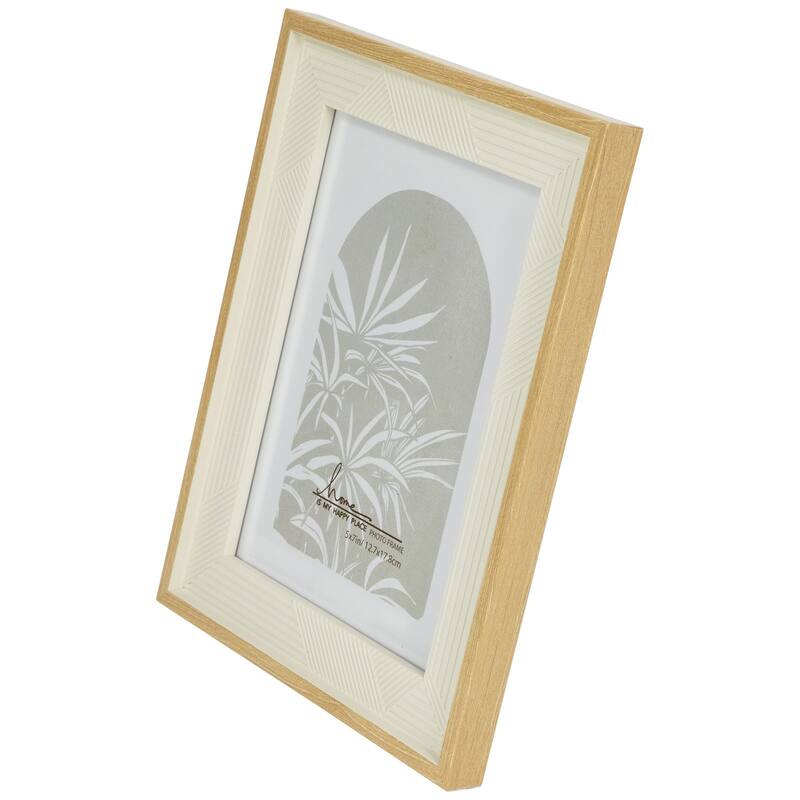 Textured Picture Frames for 5" x 7" Photo - Beige and Cream - Set of 4