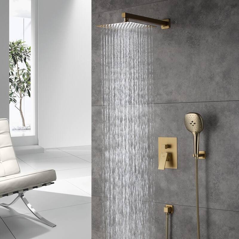 2 Function 10-inch Wall Mounted Dual Shower Heads Shower System