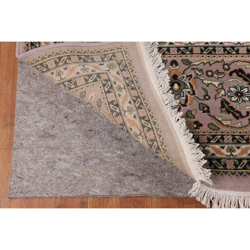 Traditional Gray Kashan Turkish Area Rug Machine Made Floral Carpet - 9'9" x 13'1"