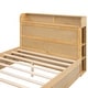 preview thumbnail 9 of 9, Full Size Platform Bed with Headboard and 1 Drawers Underneath, Wooden Storage Bedframe No Box Spring Needed, Natural