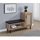 preview thumbnail 2 of 7, Teller 1-Door Entryway Shoe Storage Bench Natural Oak
