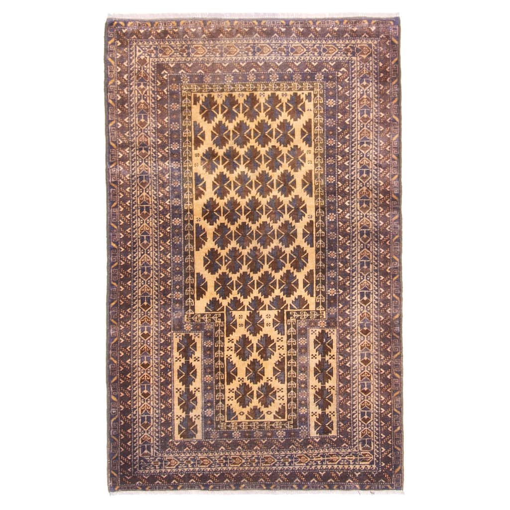 ECARPETGALLERY Hand-knotted Teimani Beige Wool Rug - 2'11 x 4'7