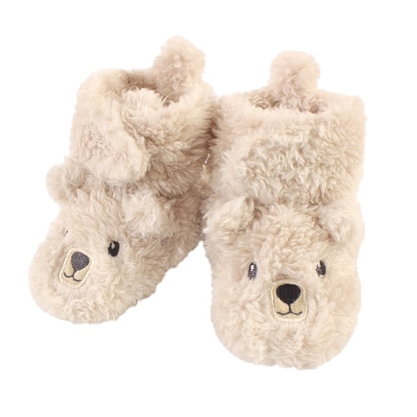 slide 1 of 1, Hudson Baby Baby Cozy Fleece Booties, Bear 12-18 Months - Bear