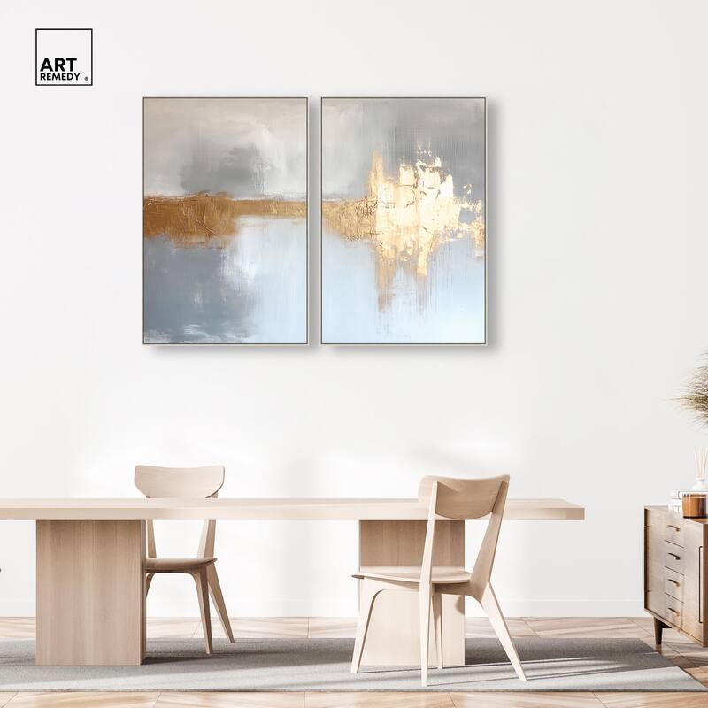 Serenity in Gold I Canvas Set of 2 by Art Remedy