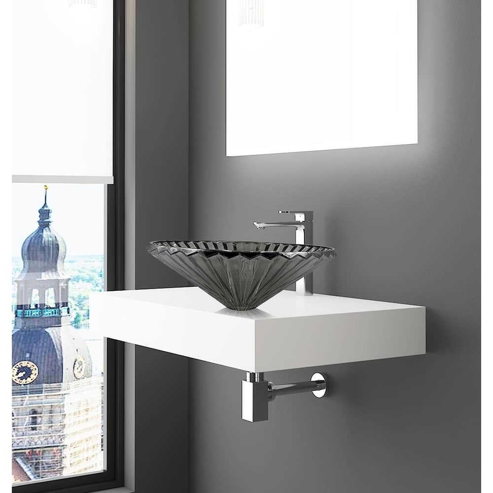 CastelloUSA 20" Diamond Brilliance Glass Vessel Sink