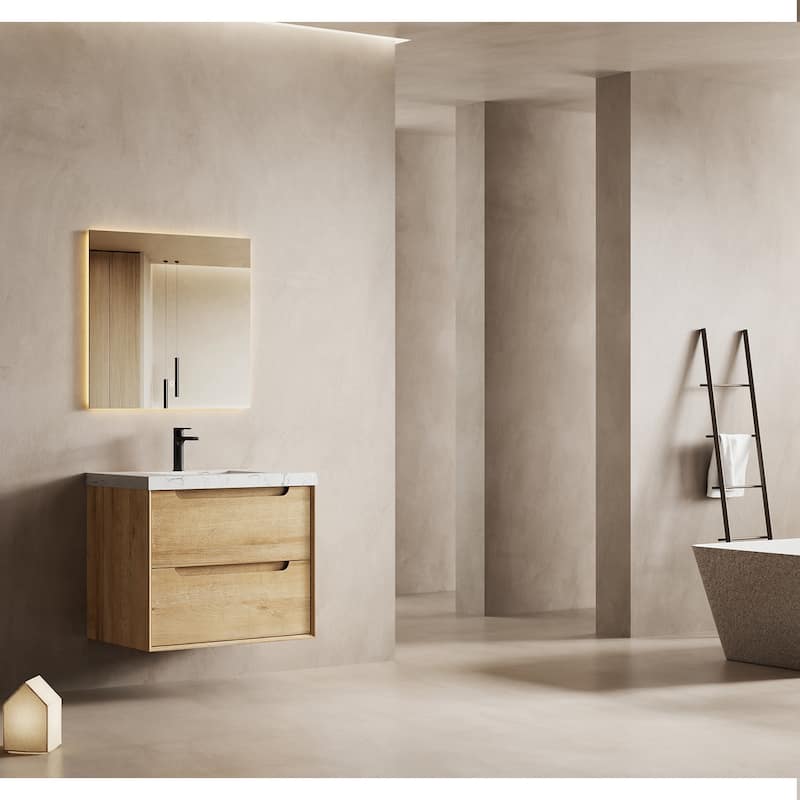 Prismis 24" 30" Wall-Mount Premium Bathroom Vanity with Upgraded Top