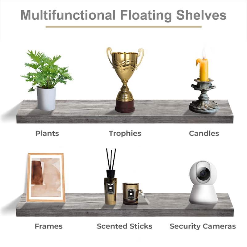 Sorbus Long Floating Shelves for Wall Set of 2 - 35"L x 9"W x 1.5"H