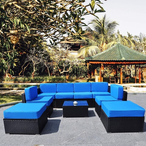 Mcombo Patio Furniture Sectional Set Outdoor Wicker Sofa