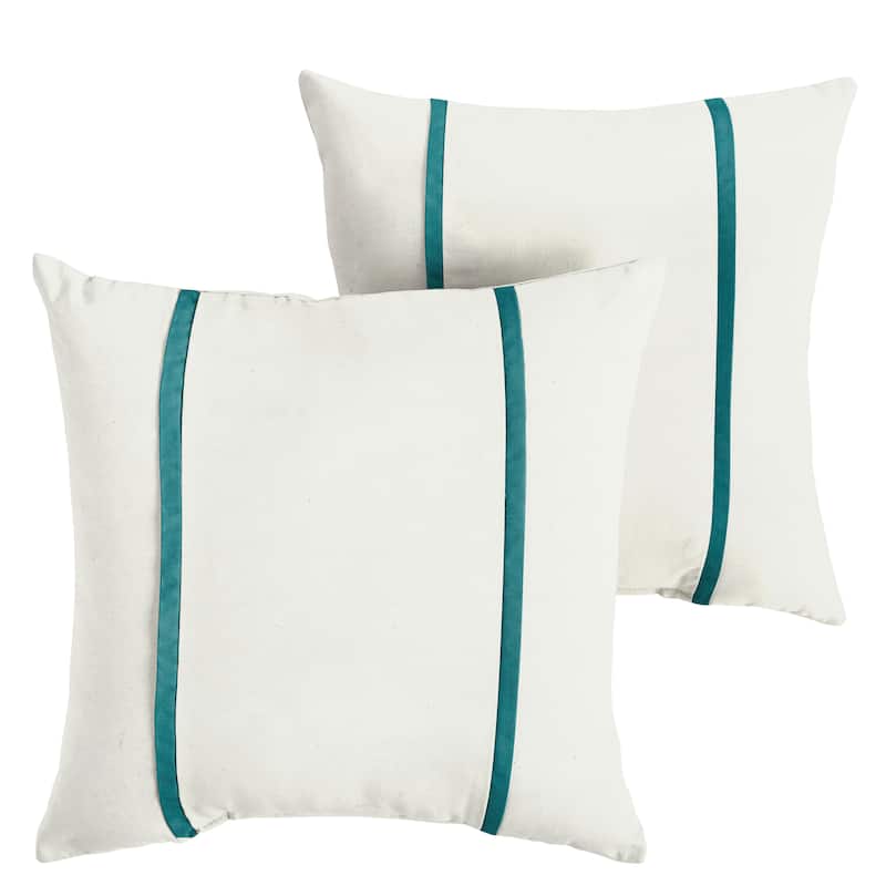 Sorra Home Sunbrella Outdoor Double Petite Flange Pillow Set of 2