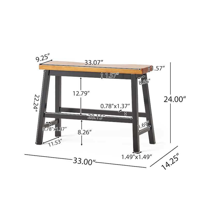 Christopher Knight Home Pomeroy Saddle Wood Counter Dining Bench (Set of 2)
