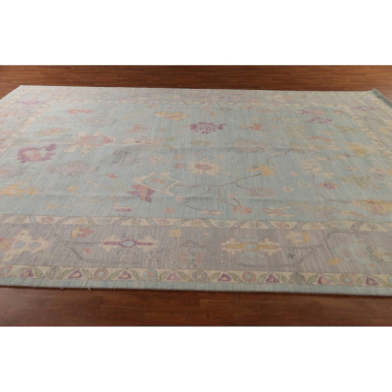 Turkish Oushak Vegetable Dye Turkish Large Rug Handmade Wool Carpet - 10'2"x 13'7"