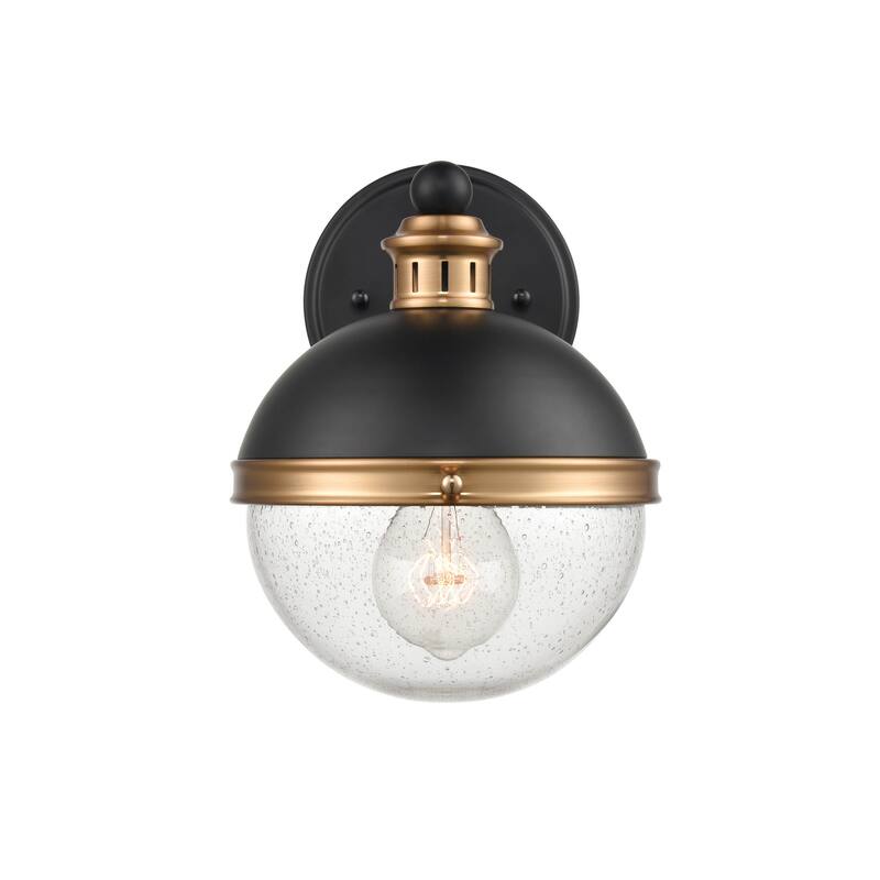 Millennium Lighting Ellmira 1 Light Wall Sconce in Matte Black/ Aged Brass - 26