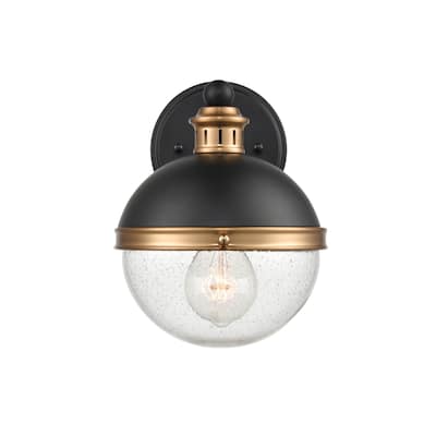 Millennium Lighting Ellmira 1 Light Wall Sconce in Matte Black/ Aged Brass - 26