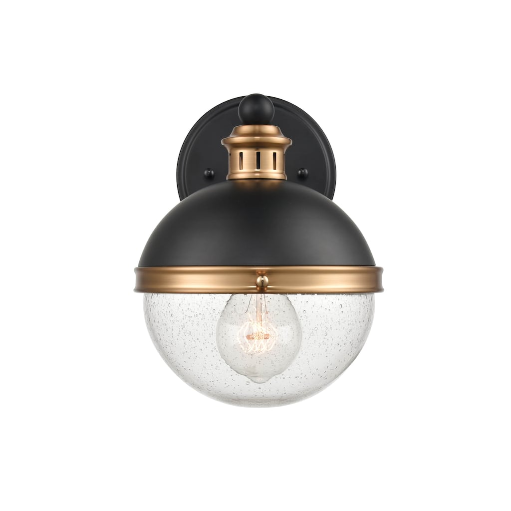 Millennium Lighting Ellmira 1 Light Wall Sconce in Matte Black/ Aged Brass - 26