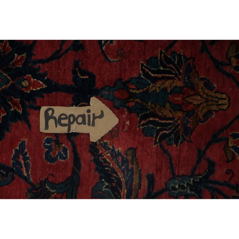 Hand Knotted Oriental 100% Wool Carpet Traditional Floral Pink Bidjar Area Rug - 9' 11'' X 7' 9''