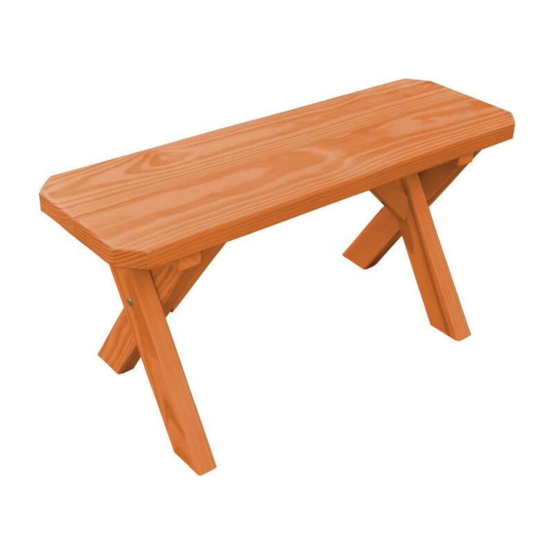 Pine 3' Crossleg Bench - Cedar Stain