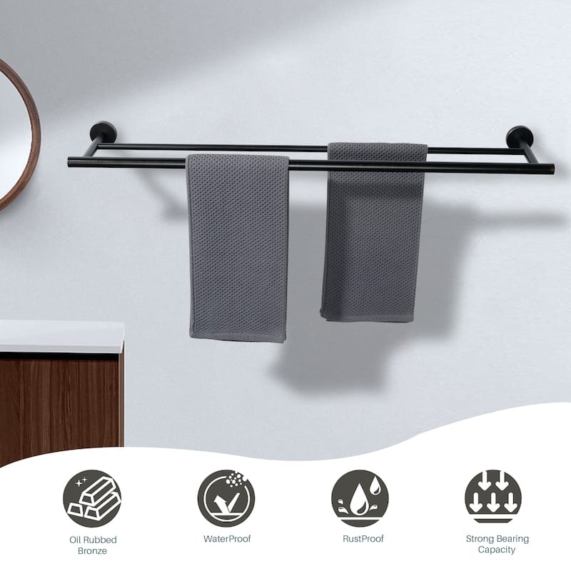 WOWOW Wall Mounted Stainless Steel Double Towel Bar