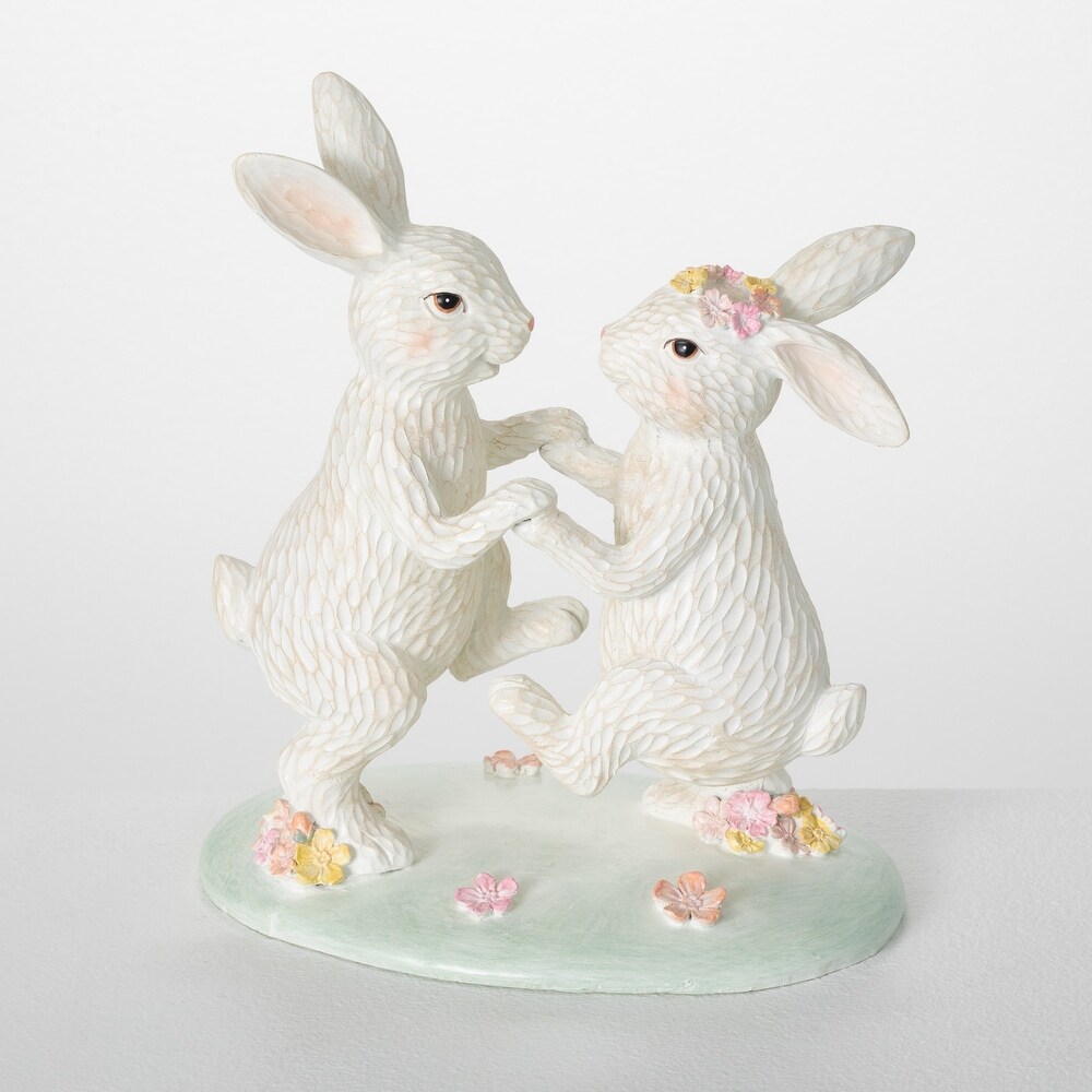 6.75H Sullivans Standing Bunny Figurine Pair Set of 2, Multicolor