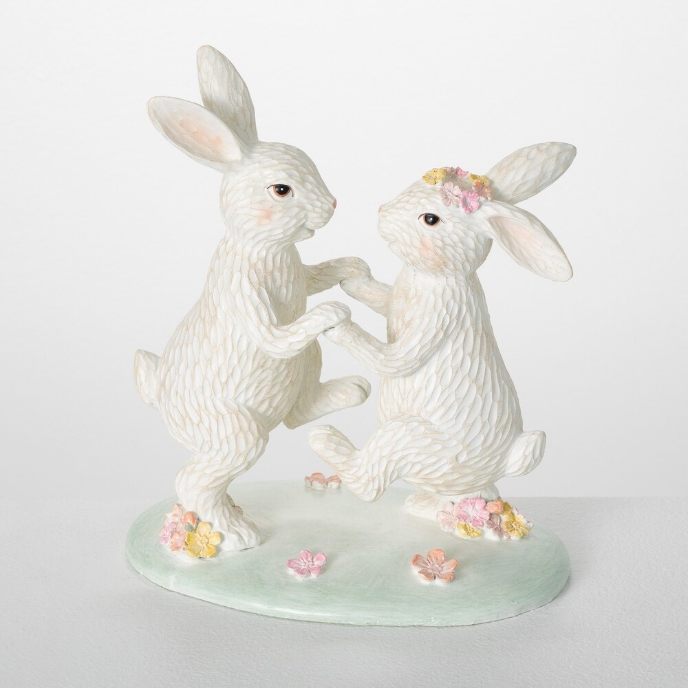 6.75h Sullivans Standing Bunny Figurine Pair Set Of 2, Multicolor