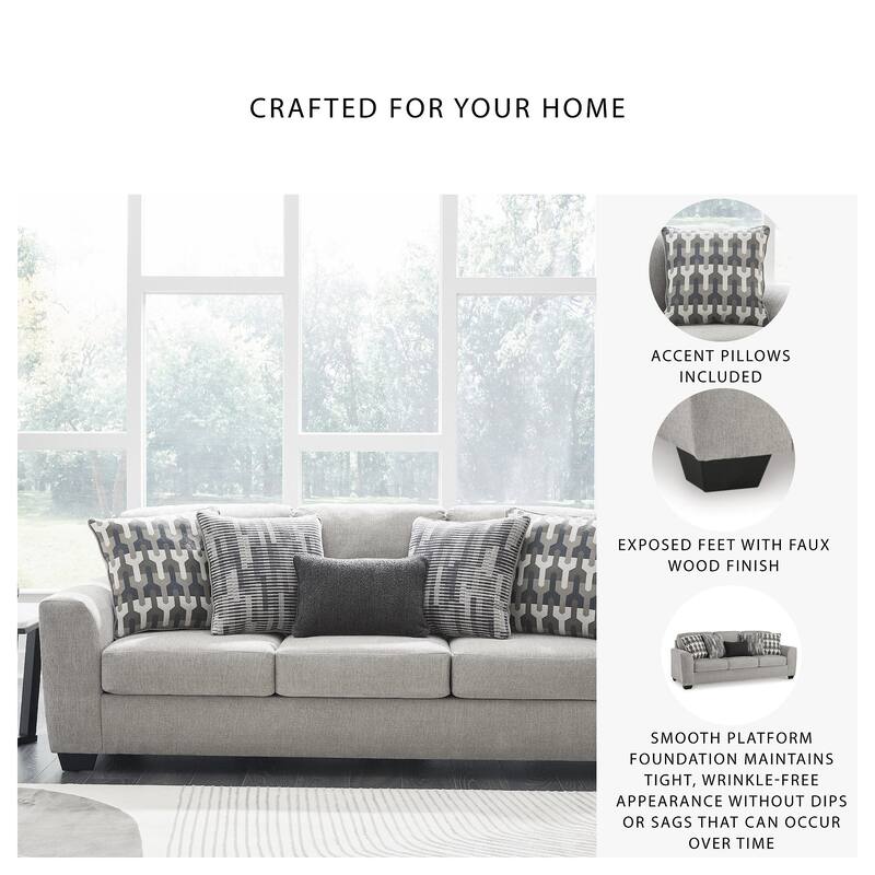 Signature Design by Ashley Avenal Park Gray Sofa - 97"W x 40"D x 40"H