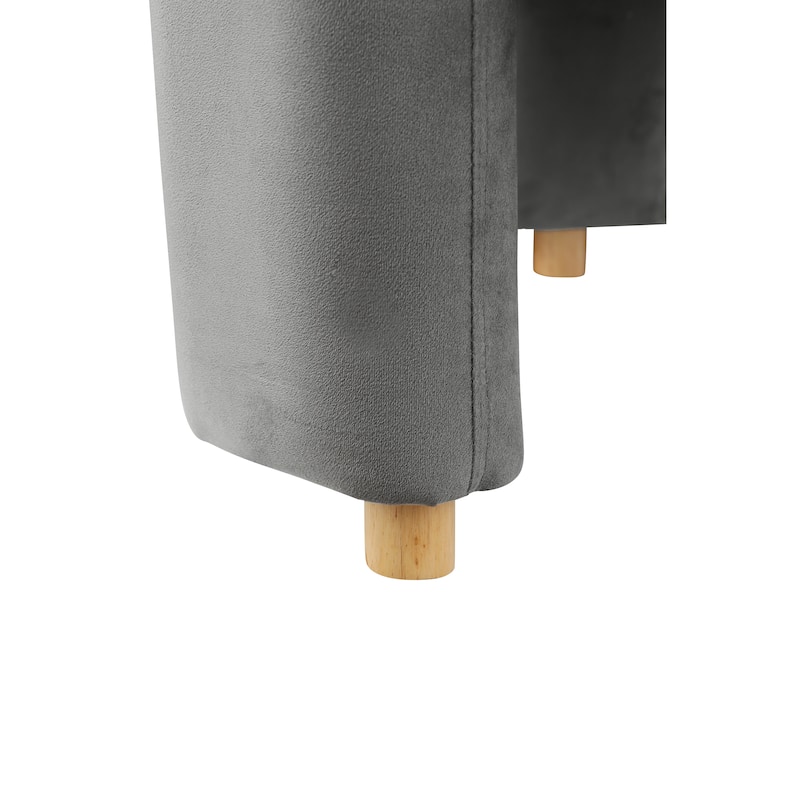 Grey 35.43" Accent Chair with Solid Wood Frame