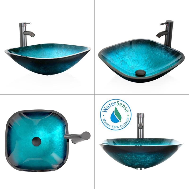 48" Bathroom Vanity Set Vessel Sink Faucet W/ Small Cabinet Combo