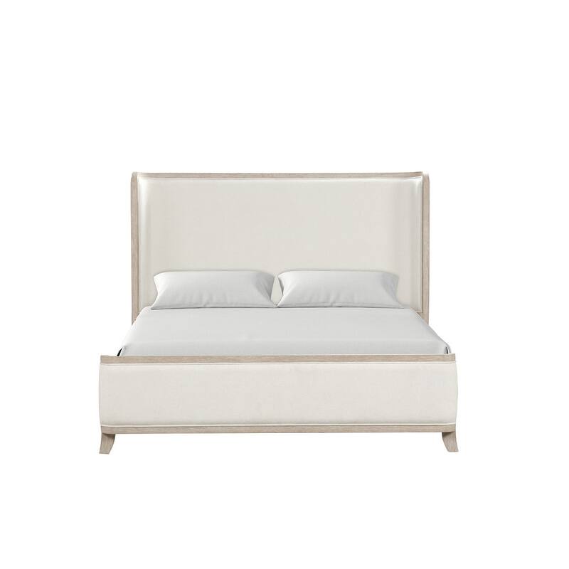 Natural Oak Finish Transitional 1Pc Padded Bed