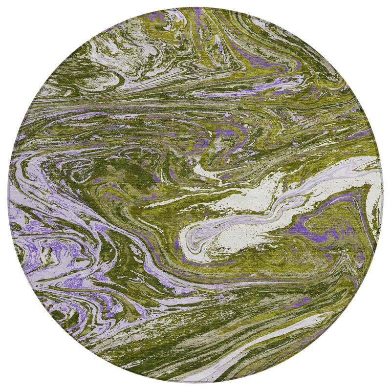 Machine Washable Indoor/ Outdoor Abstract Brushstroke Chantille Rug