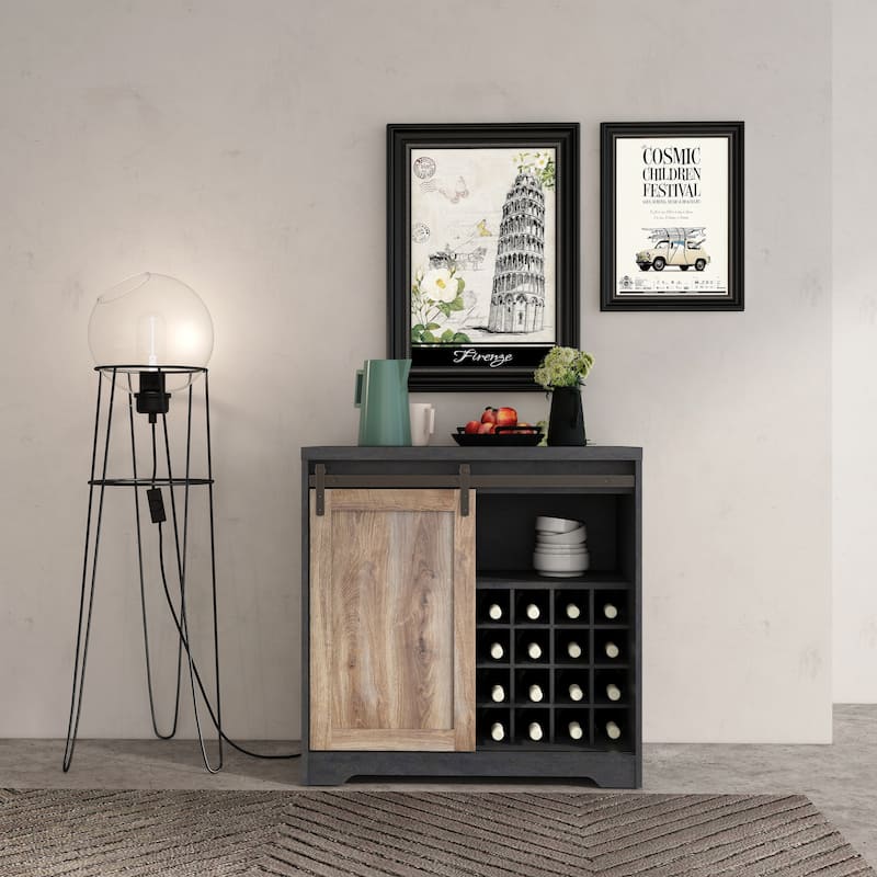 Barn Door Bar Cabinet For Living Room